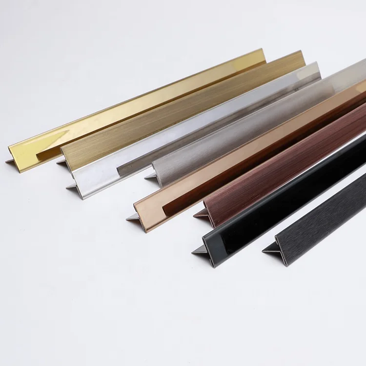 201 & 304 PVD T Profile Mirror Gold Metal Polished Decorative Stainless Steel T Shaped Tile Trim Strip for Wall Floor Furniture