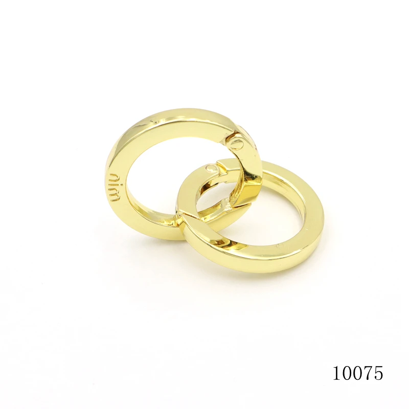 Gate Close Loop Clasp for Bag Golden Custom Logo Round Spring Plated Square Edge 1 Inch Metal Brass Ring Fashion Rings O Ring