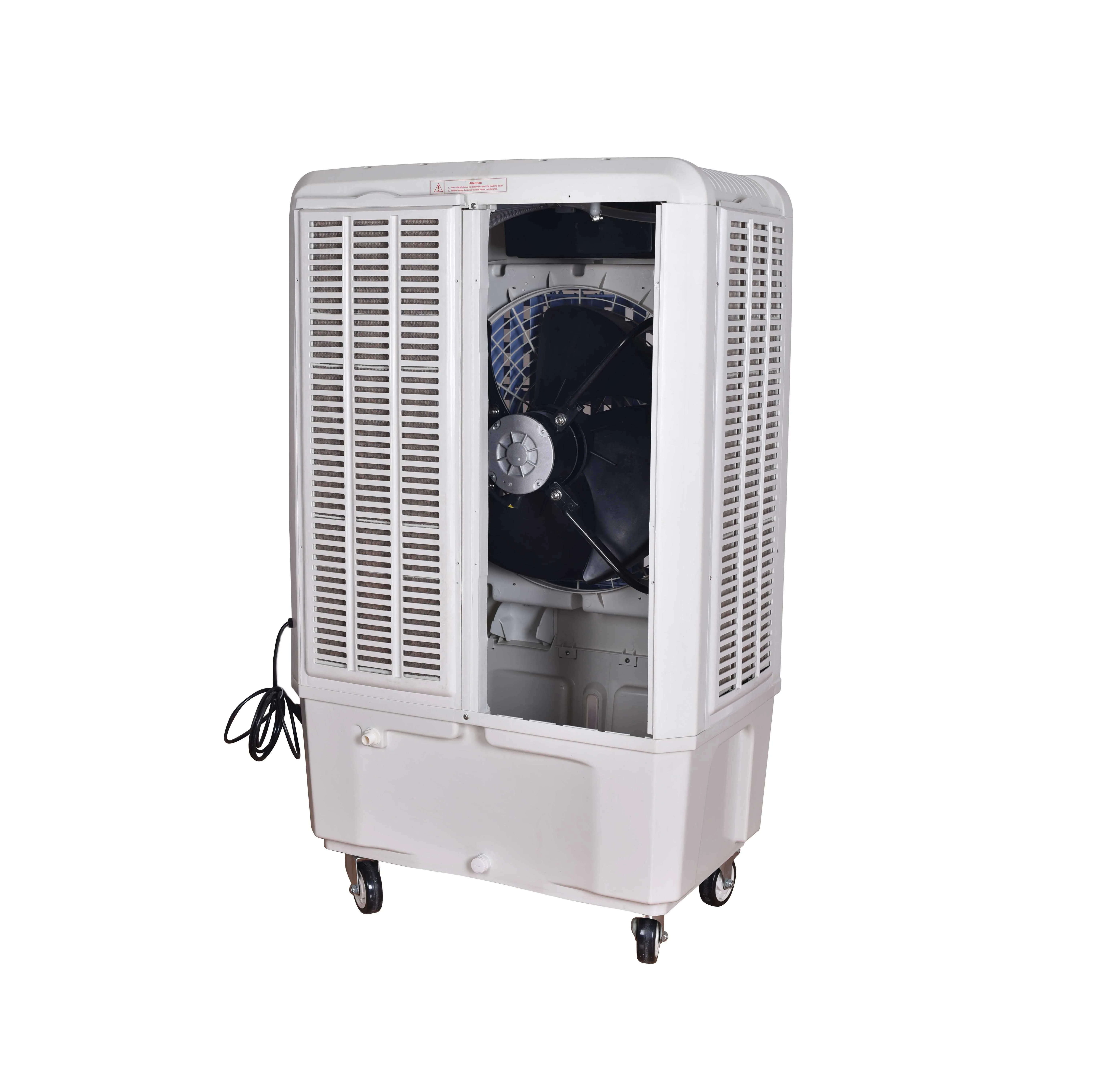 Desert Air Cooler with Airflow 9000CMH Electric Plastic White Modern Cold English Floor Plastic Ceiling Fan Silk Screen Printing