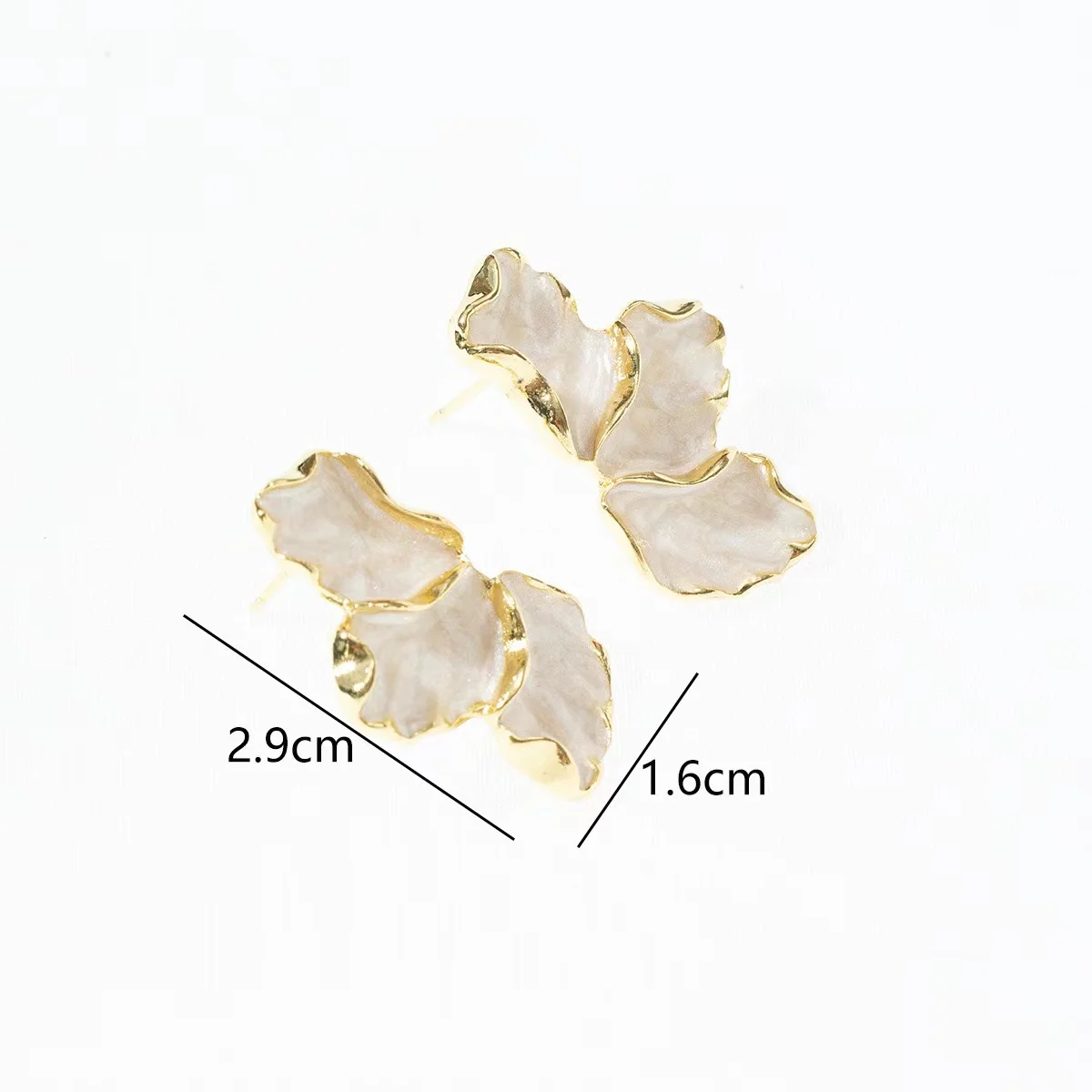 Trendy Jewelry Unique Statement Maple Leaf Flower Drip Oil Earrings Multiple Colors Enamel Irregular Petal Earrings For Women