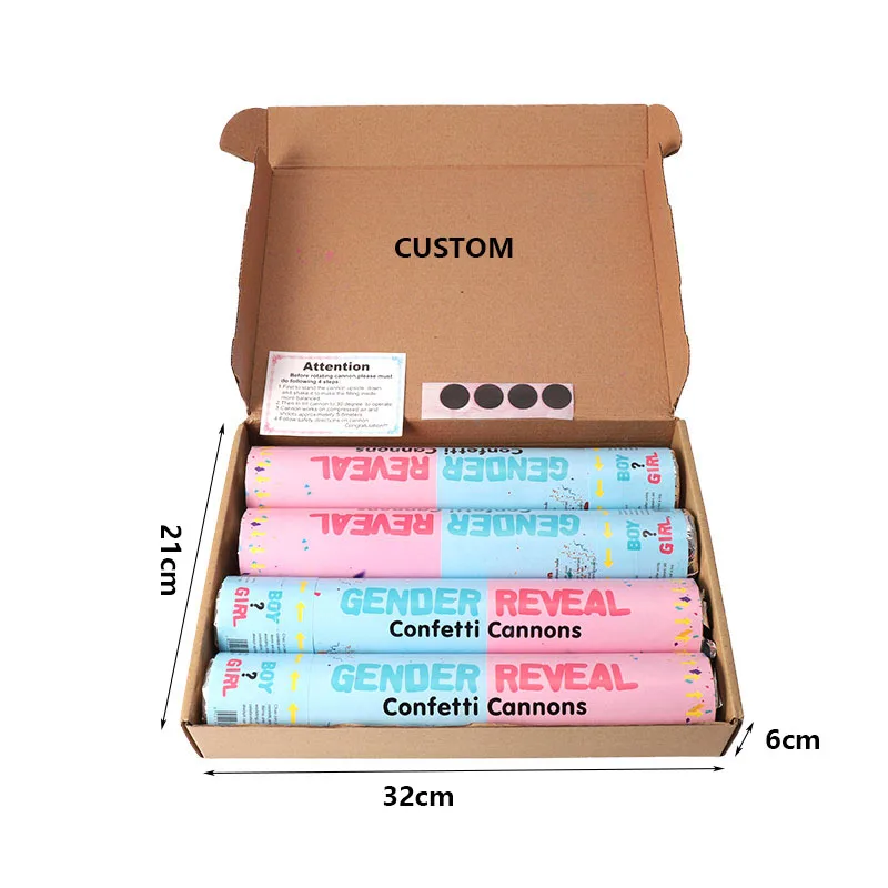 gender reveal fireworks Blue Pink boy or girl  Gender Reveal Powder Confetti Cannon