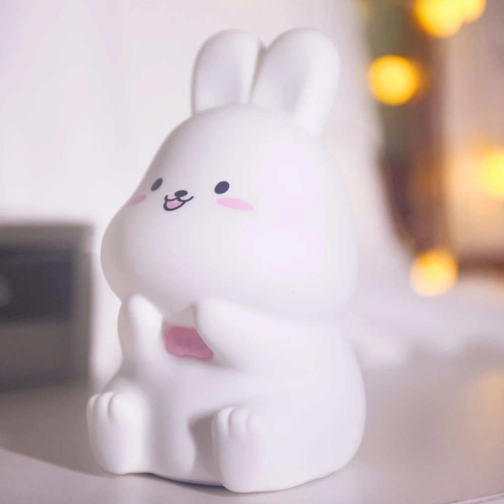 LED Silicone Baby Night Bunny Light Up Silicone Animal Lamp Rechargeable Touch Light Silicone Night Light