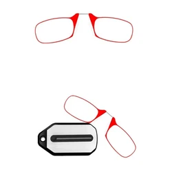 Ultra Thin Presbyopia Eyeglasses Portable Mini Magnifier Clip on Nose Reading Glasses