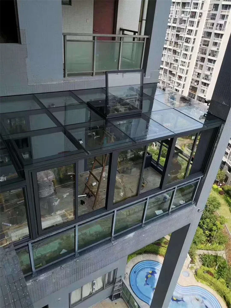 Customized Skylight Roller Shutter Roof light slide glass Window