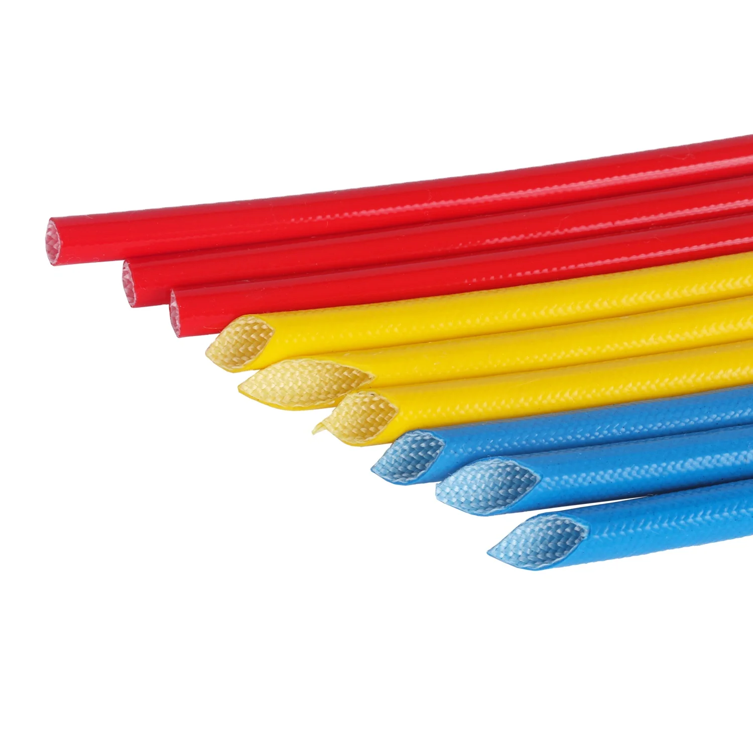 1.5KV Flexible Tear Resistance Silicone Fiberglass Braided Sleeve