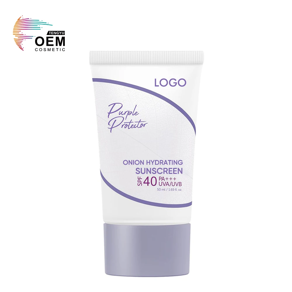 Custom Uv Protection No White Cast Reduce Blemishes Balance Excess Oil Sun Cream 5%Red Onion Extract Face Sunscreen For Dry Skin