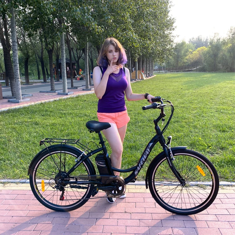 250 W E-bike Cheap Electric Bike for  Motor Wall Frame Power Battery Bicycle Wheel City Bicycle