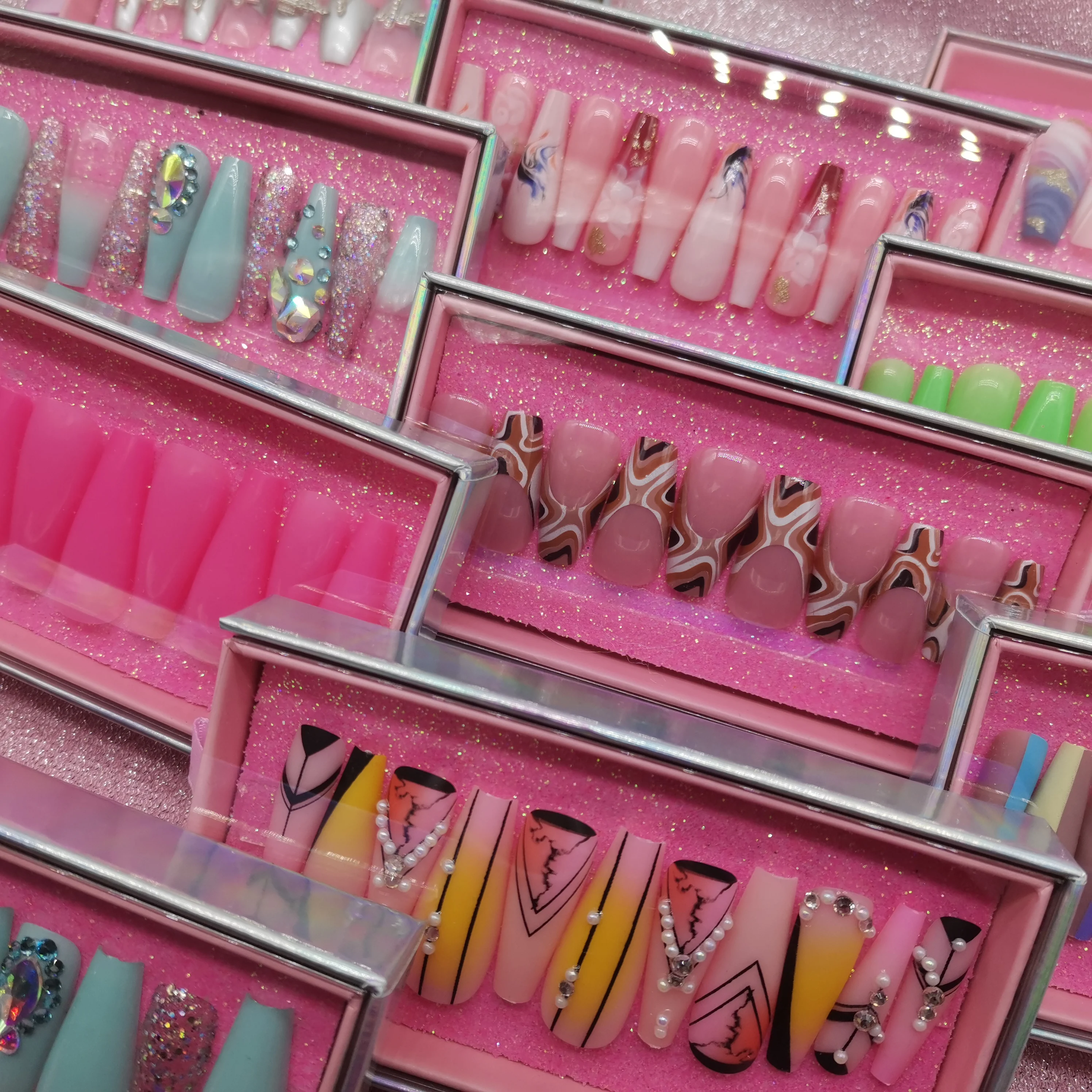 Free Sample Private Label Artificial Fingernails No MOQ New Design Press On Nails Designer Custom OEM False Nails