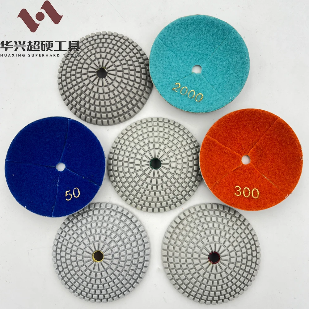 4 inch 100 mm diamond convex wet granite polishing pads for marble stone tile