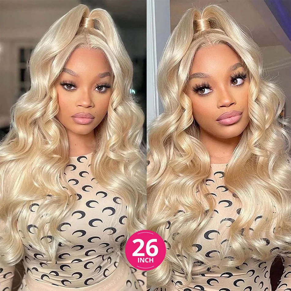 613 13x6 Hd Lace Frontal Wig Raw Human Hair Body Wave Transparent Hd Human Hair Lace Front Wig,Pre Pluck Blonde Wig Dark Root