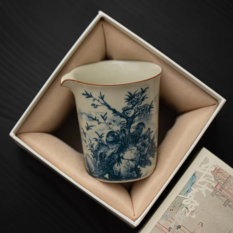 Ancient Ru Kiln Series Eco-Friendly Ceramic Cup Gold Wire Kung Fu Tea Dispenser Guadao Wings Open fair mug Beautiful Glaze Gift