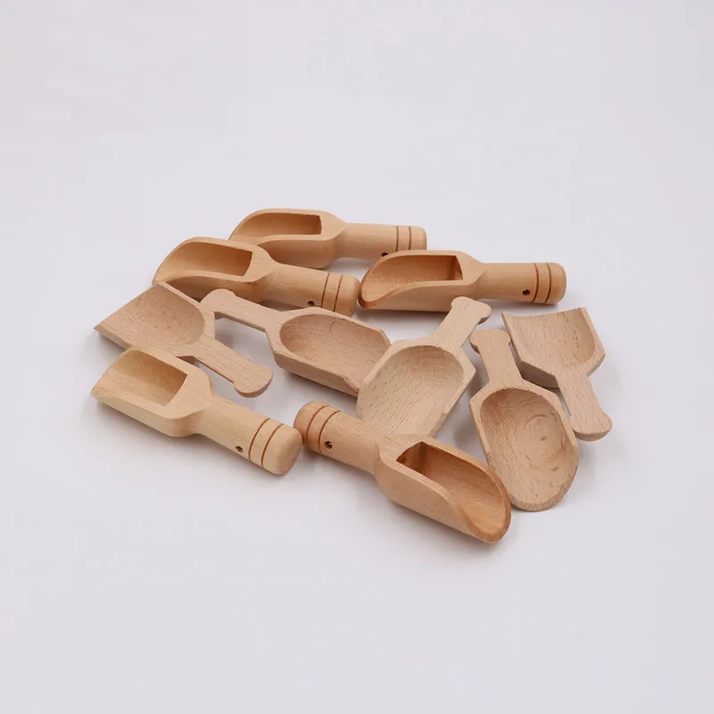 Factory Direct Mini Wooden Salt Spoon Environmental Protection Tea Scoop Rice Digging Spoon