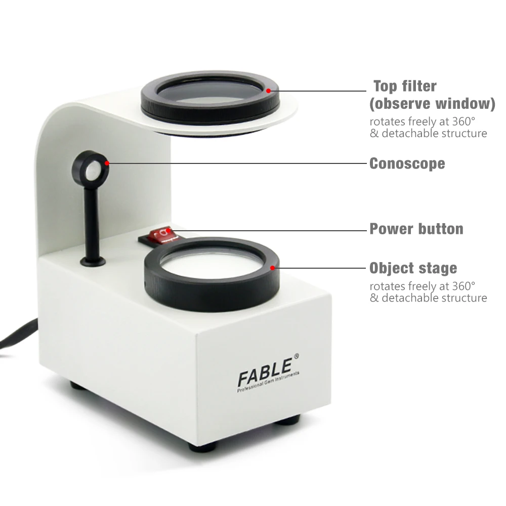 Polarizing plate desktop type gem Polariscope white desktop with conoscope
