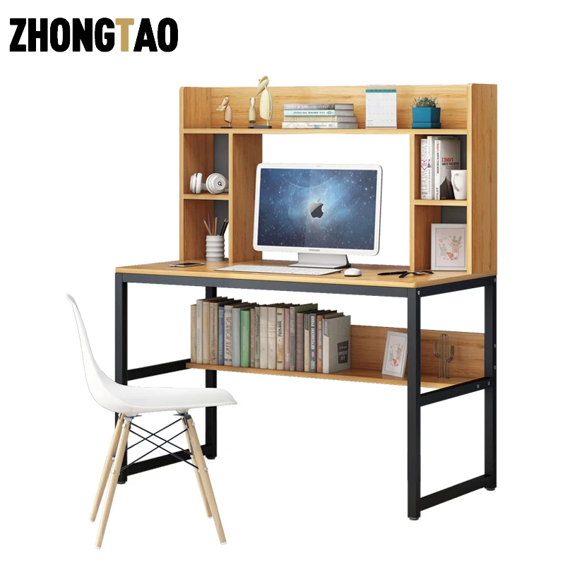 Eco-friendly adult modern office home simple study office writing desk with book shelf