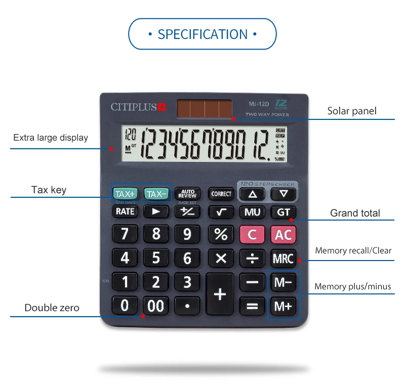 Calculator Wholesale Manufacturer That Supports Custom Oem Customization Solar Desktop Office 12-Digit Calculator