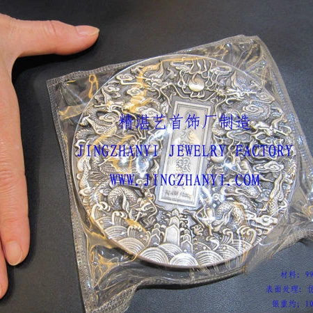 Hydraulic three-dimensional relief silver coin design and manufacture Hydraulic jewelry customization Cufflinks processing
