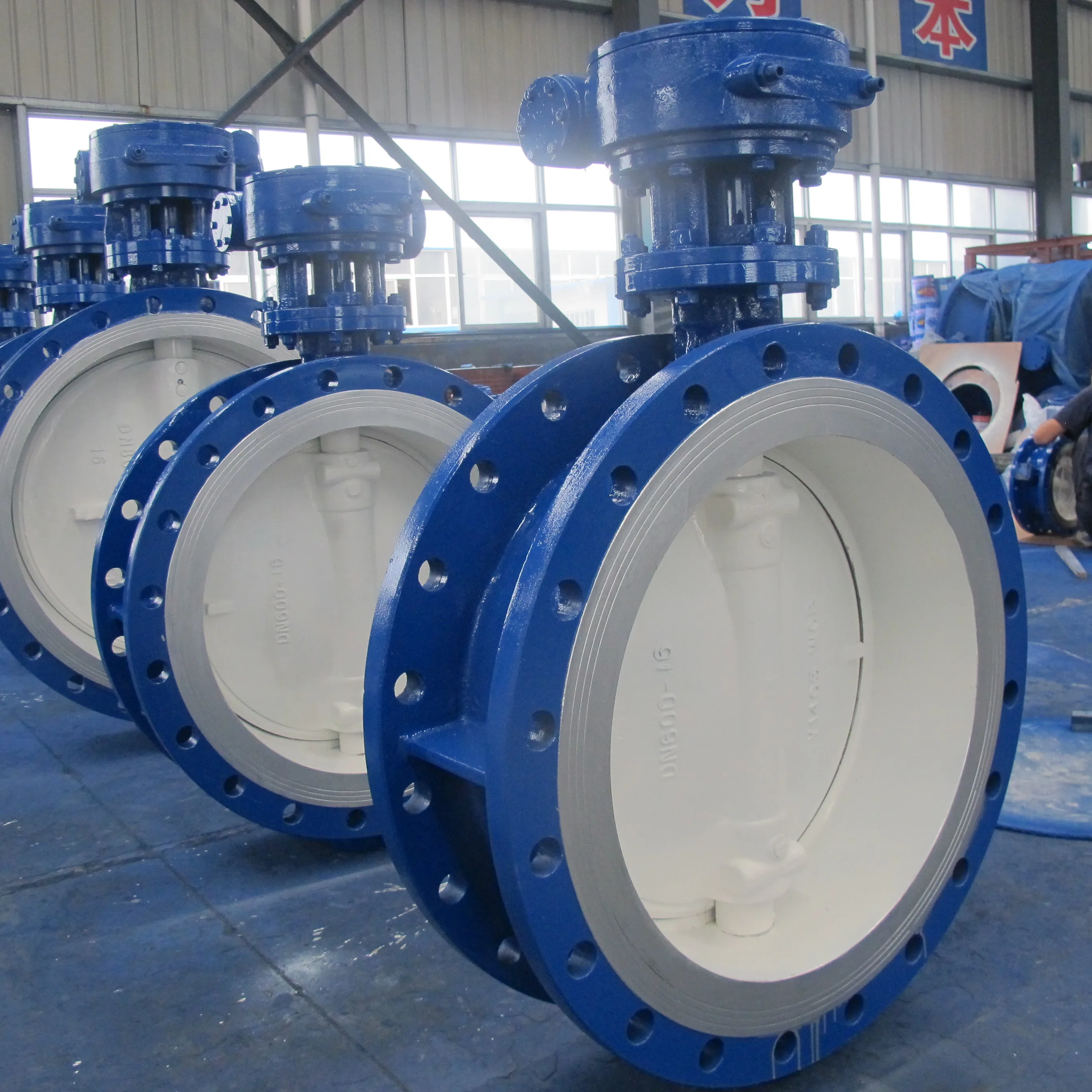 Double Flange Triple Eccentric Worm Gear Butterfly Valve