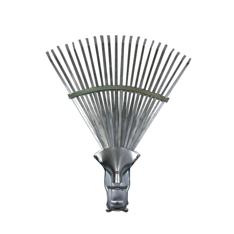 High-carbon steel 24 teeth durable and lightweight plastic garden leaf rake high quality landscape lawn rake wholesale