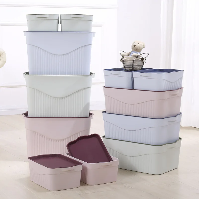 Wholesale Eco-friendly Plastic Stackable Cloth Storage Bins Clothes Organizer Toys Storage Box