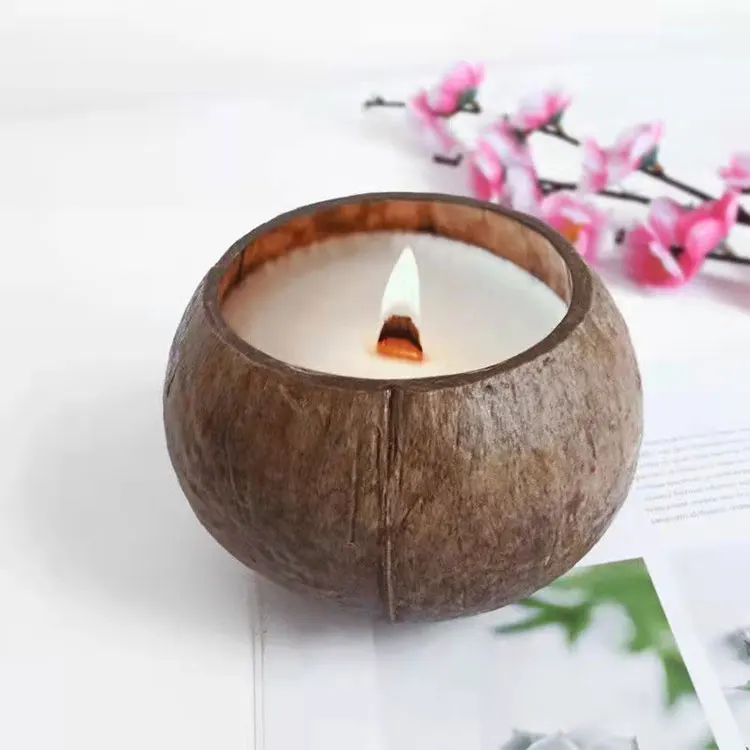 wholesale custom logo vietnam eco friendly empty small coconut candle bowls