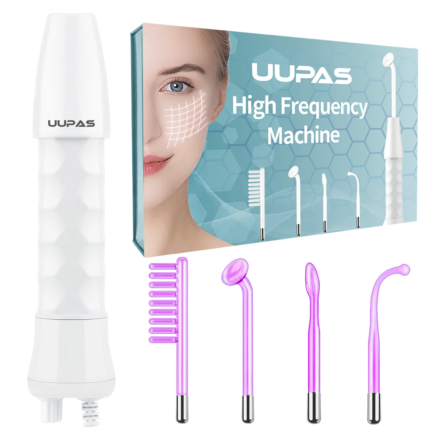 Portable Handheld High Frequency Facial Wand Anti-Aging Skin Tightening Machine Wrinkle Reducing Dark Circles Blemish