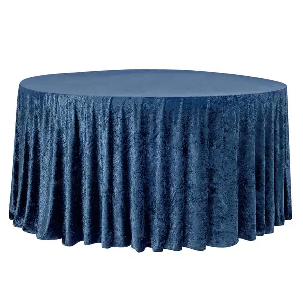 Luxury Polyester Solid Stretch Table Cloth Cover Banquet Party Black Wedding Velvet Round Table cloth
