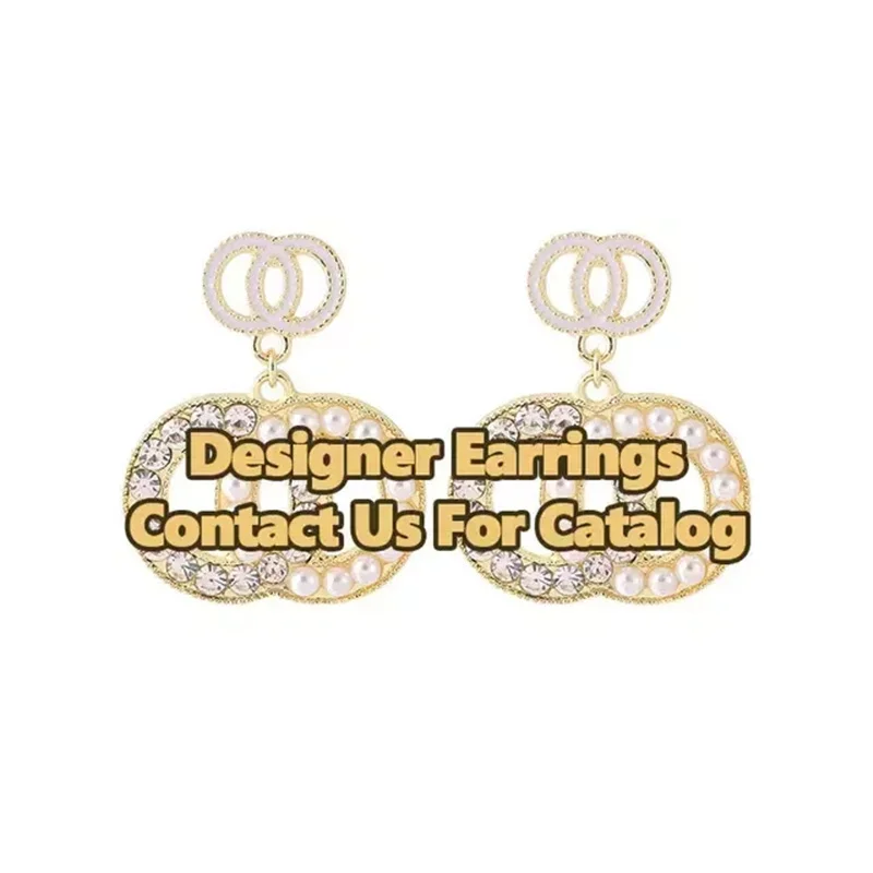 2024 Designer Logo Gold Fashion Silver Diamond Earrings Luxury Jewelry Earstuds Letter Earring