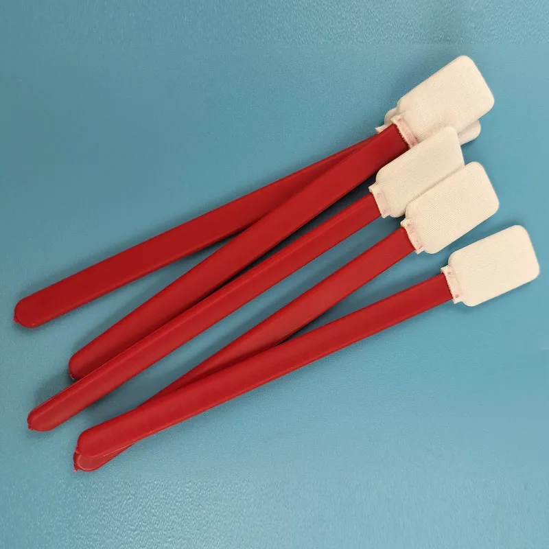 714 Lint Free Red Handle Rectangle Cleanroom Microfiber Swab Stick for Car Cleaning