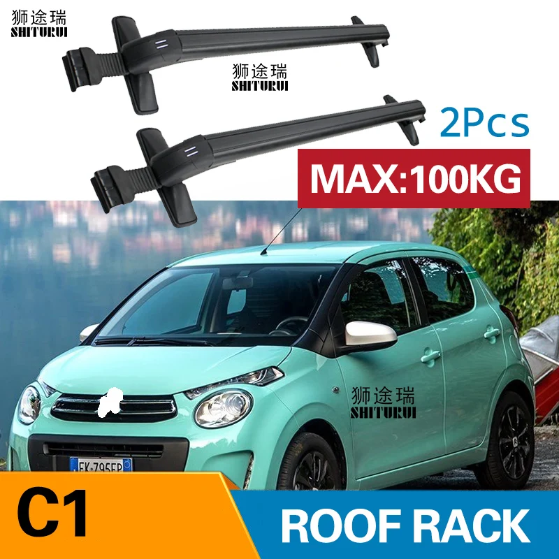 
Car Luggage Rack Crossbar Roof Rack FOR CITROEN C1, 5-dr Hatchback, 14- 2017 2018 2019 LOAD 100KG BAR LED roof rails 