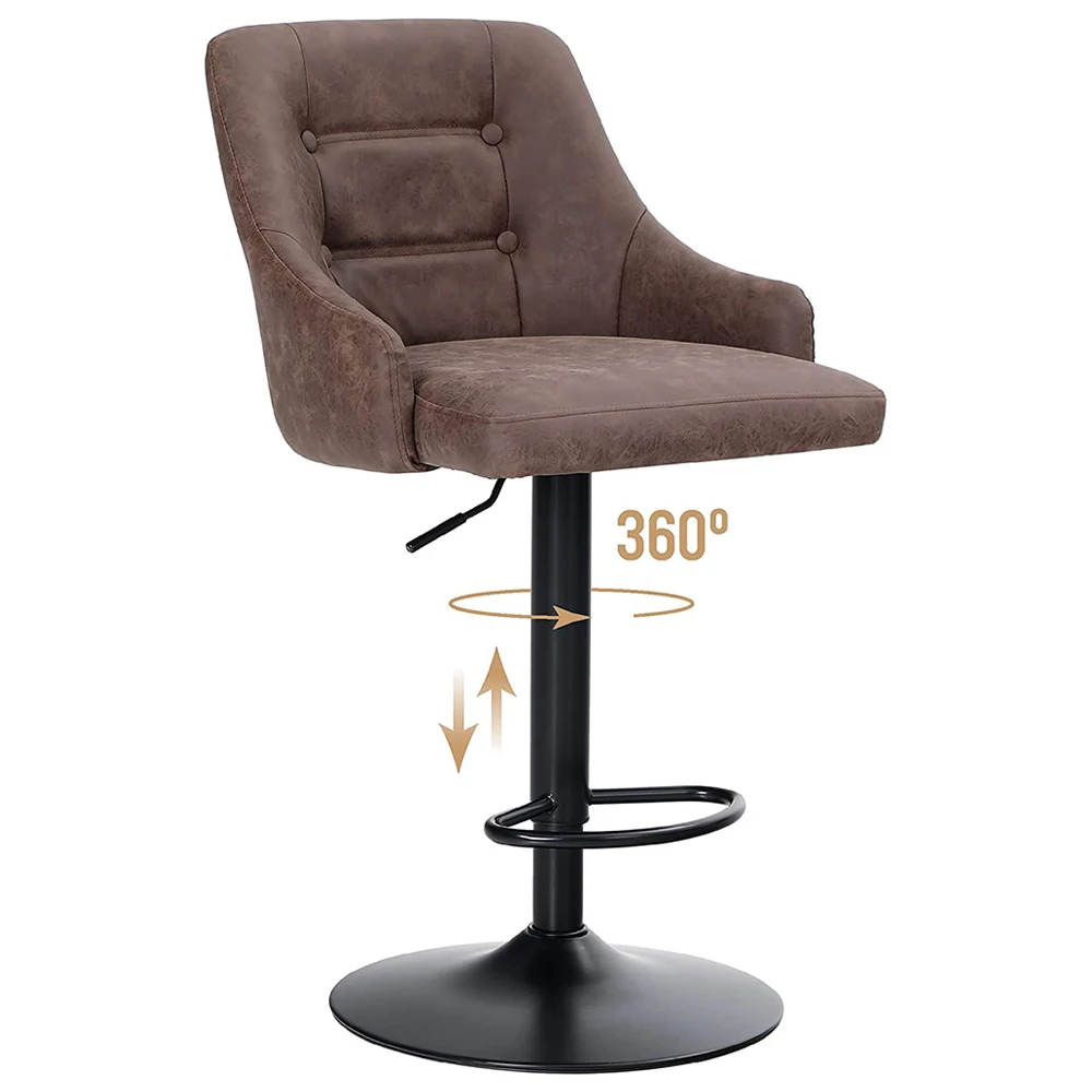 Commercial Modern Luxury Lift Rotary Hotel Cafe Counter Frame Velvet Bar Chair Stool Swivel Metal Furniture Swivel Stools Bar
