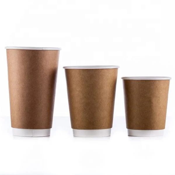 12oz paper disposable kraft coffee cup wholesale with logo