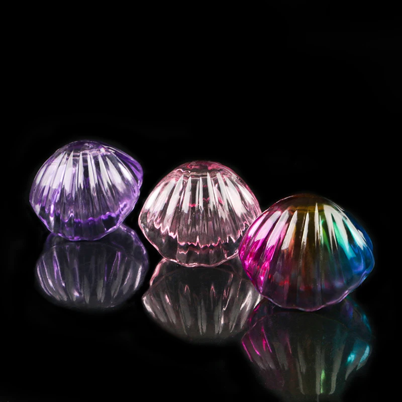 Factory price nail cup shell-shaped three-color crystal acrylic powder liquid container wash nail brush Dappen Dish Cup