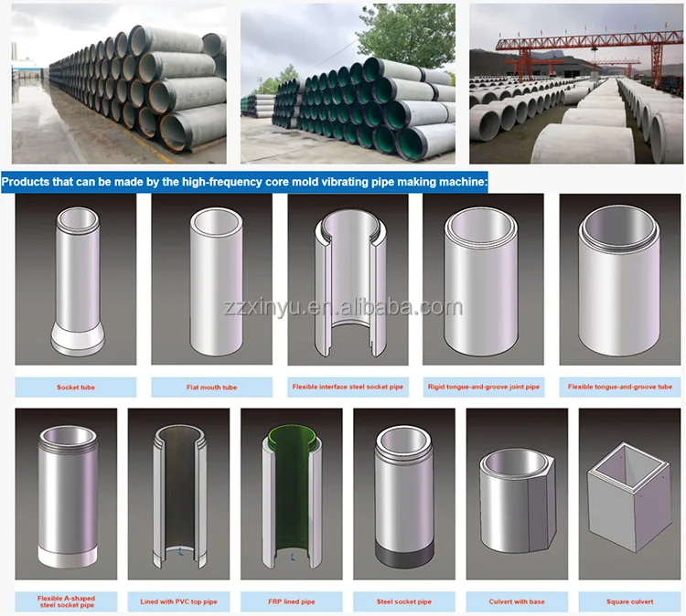 Precast RCC reinforced vertical vibration casting concrete pipe making machine