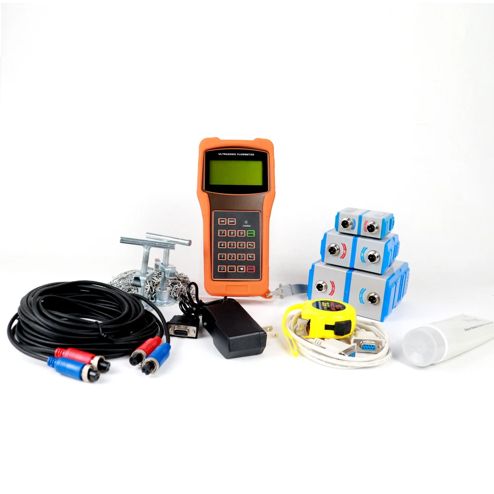 Good Price 25-2000mm Digital Clamp Flowmeter Yellow Handheld Type Removable Water Ultrasonic Flowmeter