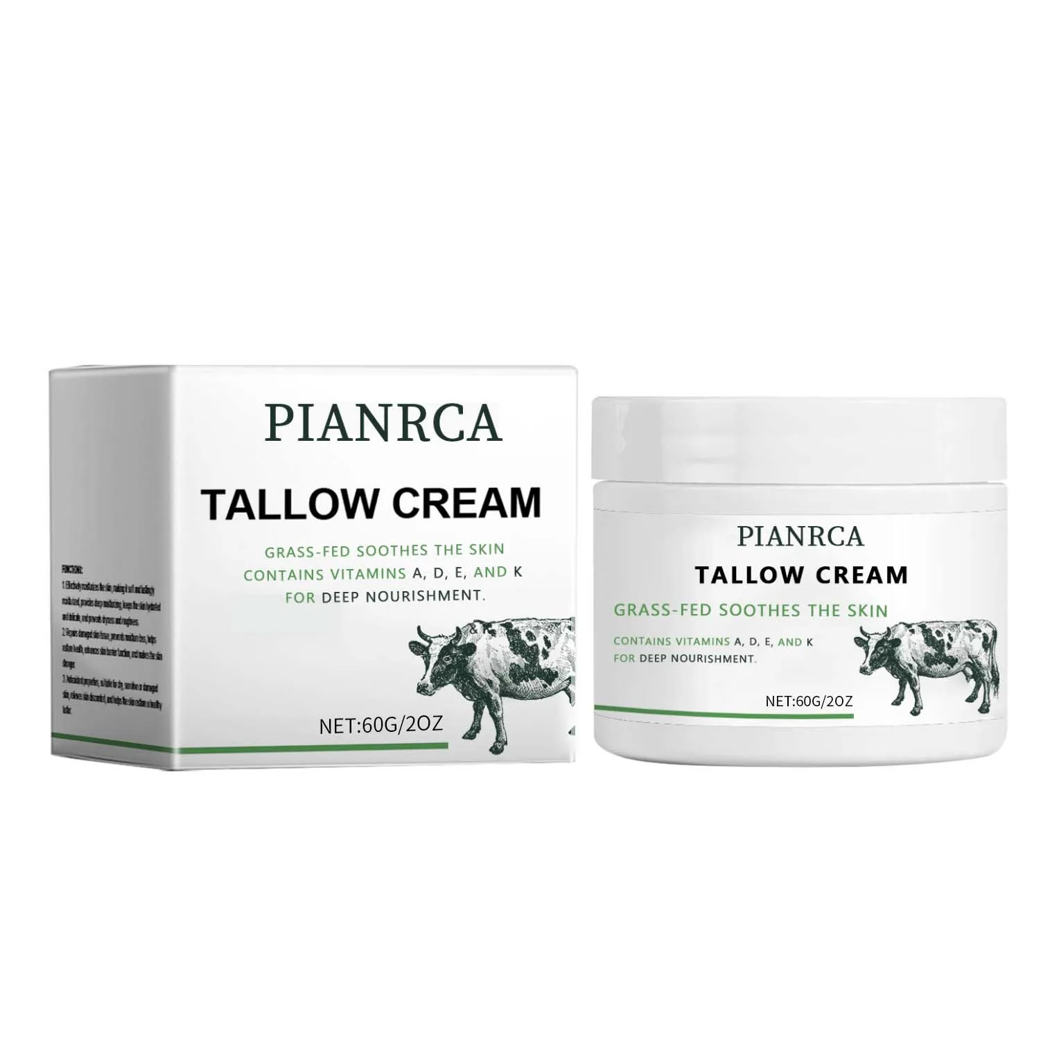 Private Label OEM Grass Fed Pure Natural Organic Handmade Whipped Tallow Balm Honey Balm For Face Body Moisturizer