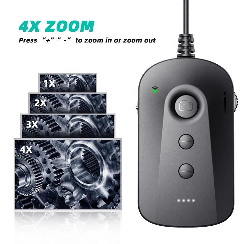 Y16 Dual Lens WIFI Endoscope Inspection Wireless Borescope Camera HD1080P Adjustable LED 4X Zoomable Snake Camera for Car