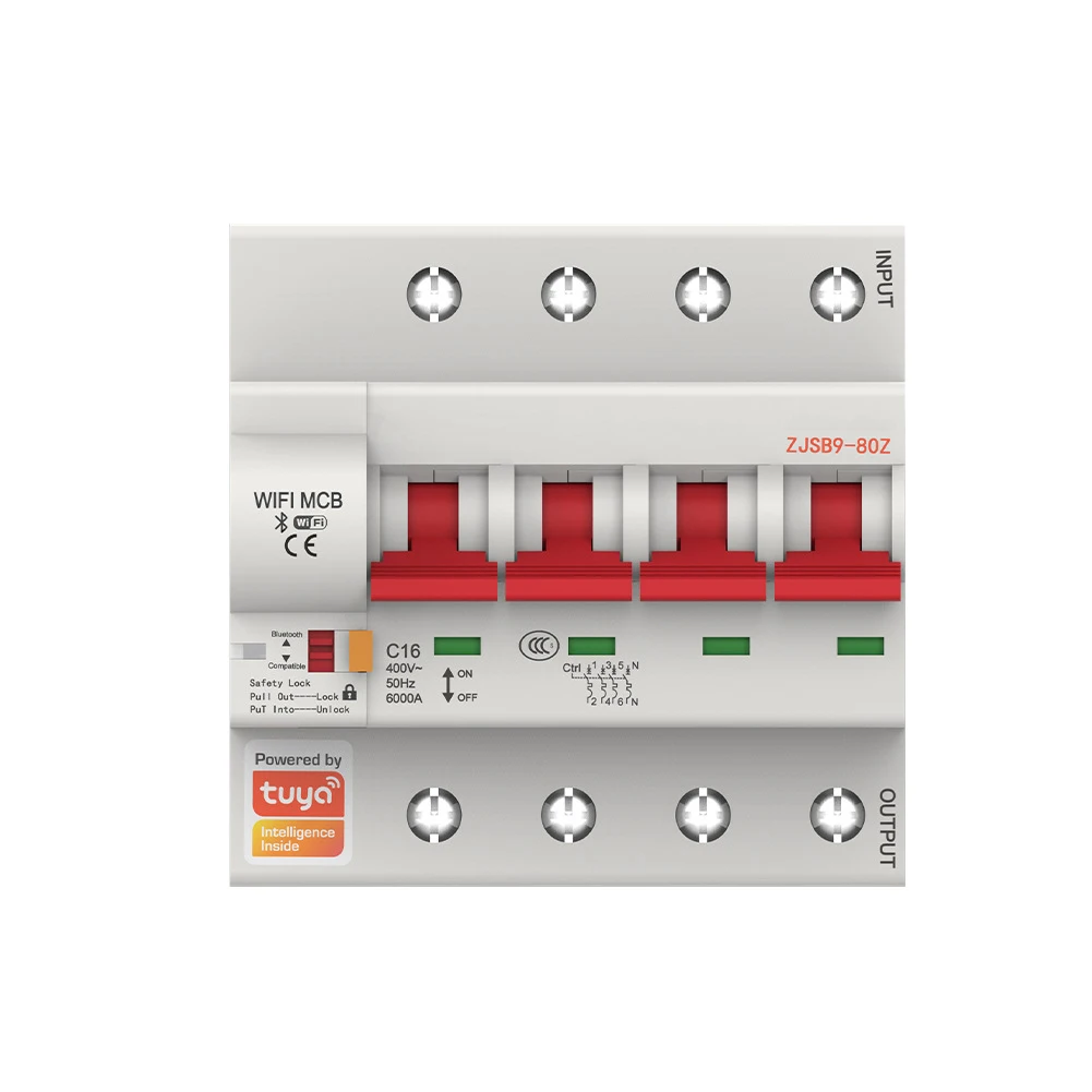 And Google 4P Zigbee Smart Circuit Breaker Energy Monitoring and Meter Home Function for Alexa Mini OEM Electric Breaker Rsl485