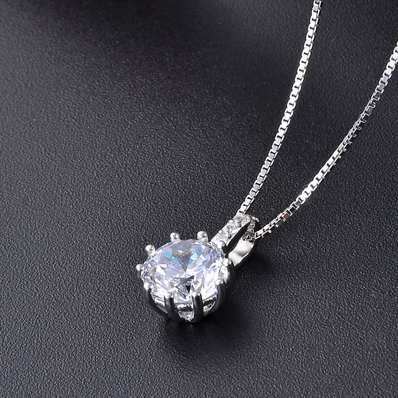 Classic Wedding Necklace Set Silver 925 Wholesale Shiny Cubic Zircon Necklace