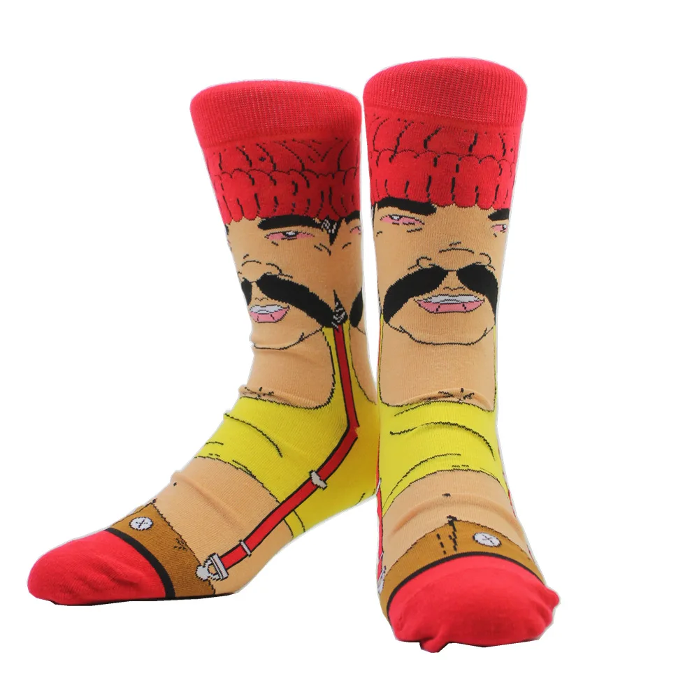 
Funny Crazy Face Dress Socks for Men Women Calcetas Happy Crazy Socken 