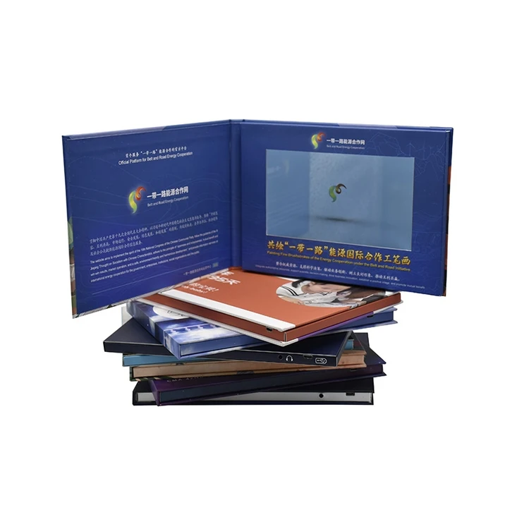 hardcover HD 7 inch touch screen video brochure LCD monitor video card for advertising invitation