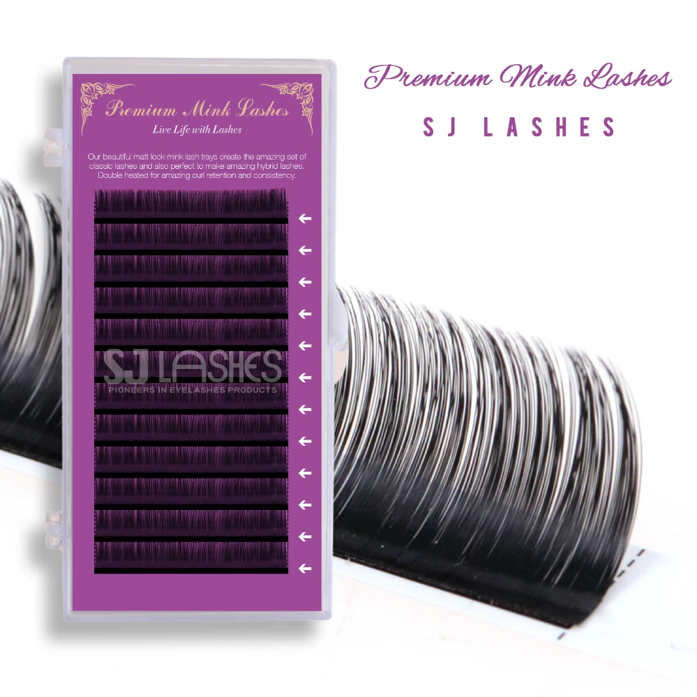 Korean PBT Mink Extensiones de Pestaas High-Dense Gap-Free Individual Synthetic C-Curl Lashes 0.07mm Thickness 15mm Length Trays