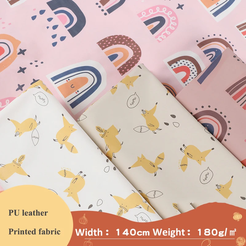 Baby Clothing Baby Bib Waterproof Water Repellent Printed PU Fabric For Cloth Diaper Wet Bag Custom Printed PU