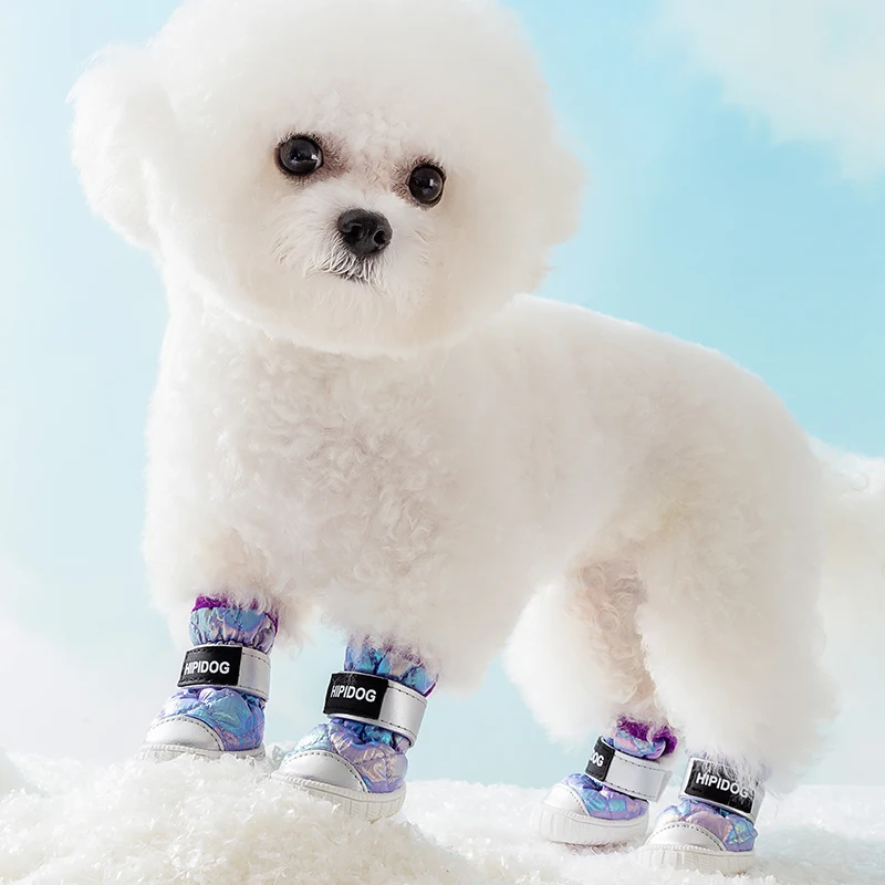 Dog shoes winter cotton shoes keep pets warm out of dirty teddy bear small dogs waterproof foot protection off