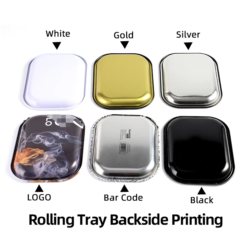 Custom printed hemp tobacco tin rolling trays smoking metal serving tray wholesale