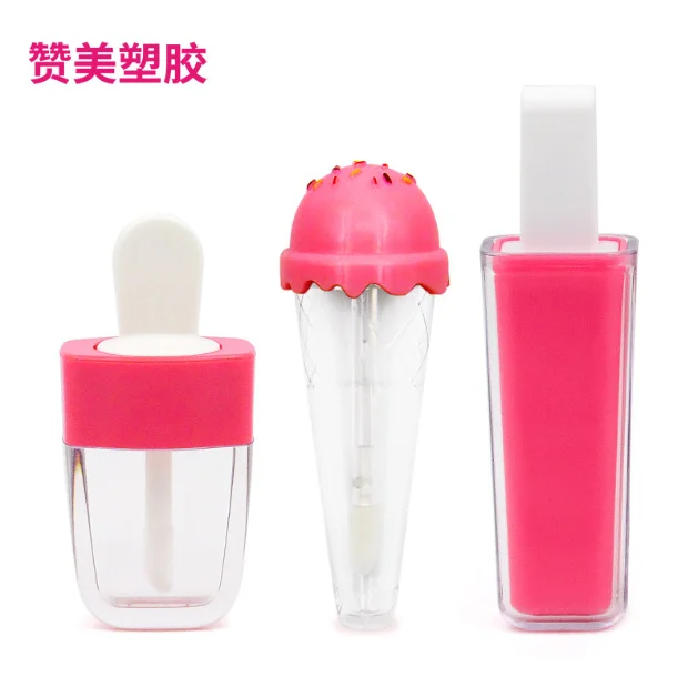 
Manufacturers Direct Low Price 10ml Plastic Ice Cream Popsicle Shape Labial Glair Lip Gloss Tube 