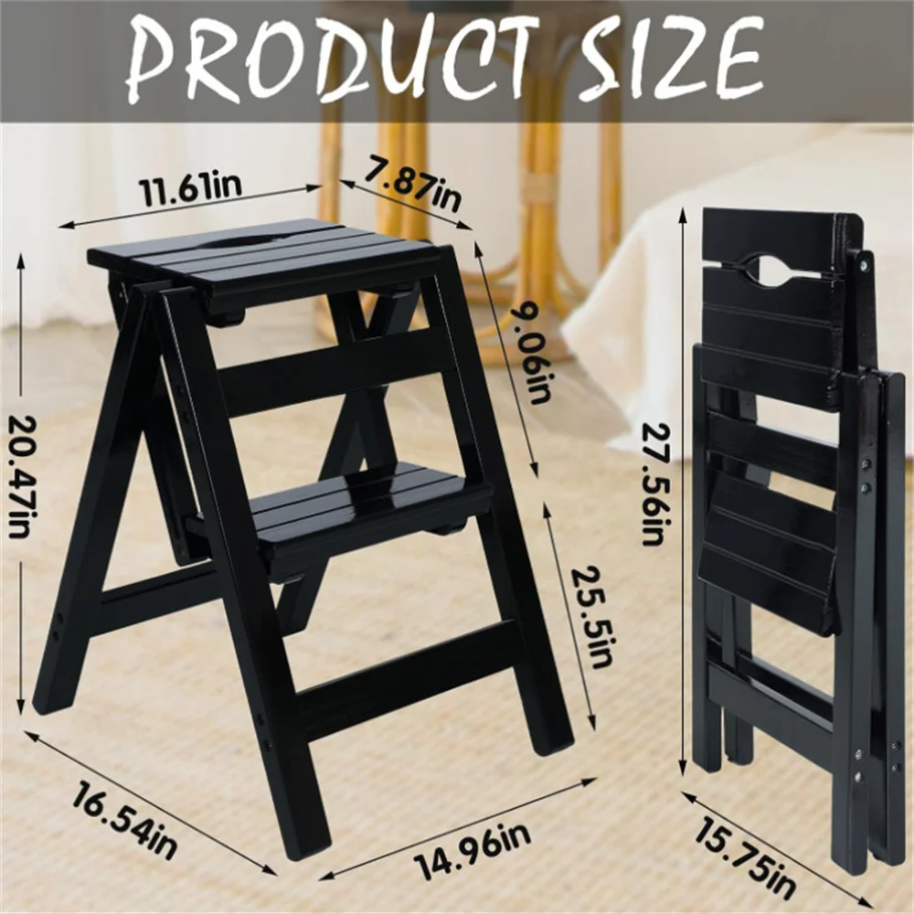 Kitchen Portable Solid Compact Step Ladder Chair High Quality Foldable Stool 2-Step
