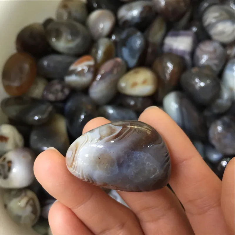 Factory price healing crystal natural rainbow fluorite tumbled stone colorful fluorite