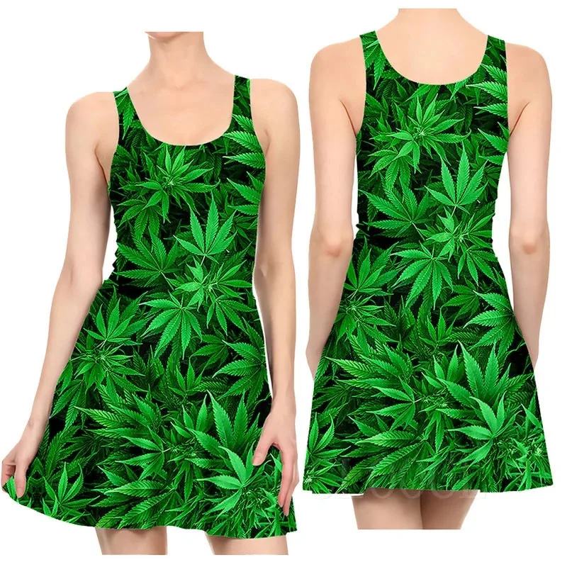 Женское платье с листьями травы Rasta, Элегантные повседневные Клубные сексуальные платья, вечернее облегающее летнее платье, женская одежда, 2021