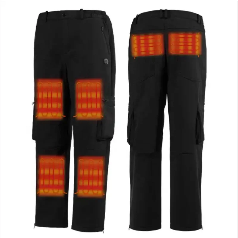 Reflective Padded Winter Knitted Fabric Heated Pants 7.4V Motorcycle Heated Pant shopify Unisex Battery Heated Pants