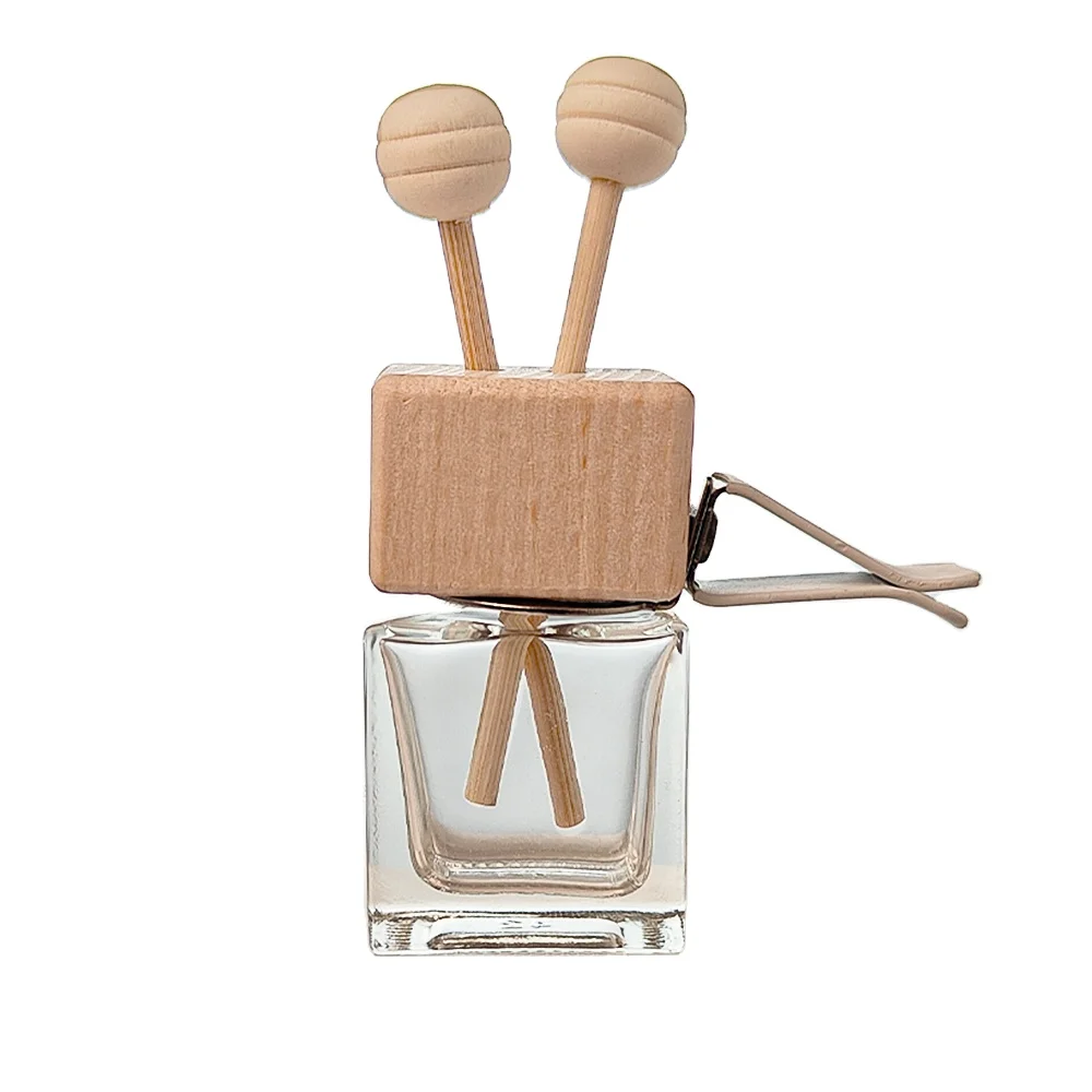 50ml vintage empty cheap sample perfume hanging wood car perfume bottle hanging air freshener with wooden